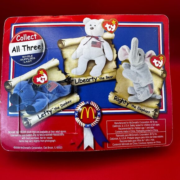 TY McDONALD'S BEANIE BABY "LIBEARTY THE BEAR" WITH PRINTING ERRORS 1996, NEW - Picture 5 of 5
